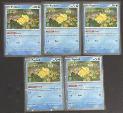 Lot of 5 Pokemon TCG Psyduck 007 Mega Evolution Pokemon Blister BSP Promo Cards - Image 1