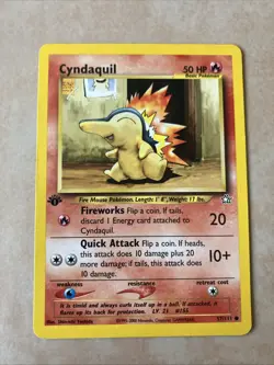 Pokemon TCG Cyndaquil Neo Genesis 1st Edition Common Card 57/111 - Image 1