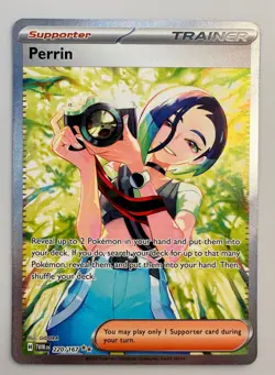 Pokemon TCG Perrin Card 220/167 Twilight Masquerade Special Illustration Rare - Image 1