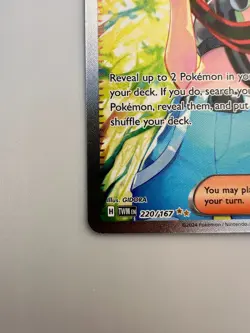 Pokemon TCG Perrin Card 220/167 Twilight Masquerade Special Illustration Rare - Image 4