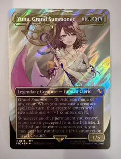Yuna, Grand Summoner M 0216 Borderless SURGE Foil Commander Final Fantasy MtG - Image 1