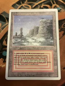 MTG Magic the Gathering Revised Dual Land PLATEAU read description - Image 1