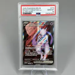 PSA 10 Pokemon 213/182 Team Rocket’s Mewtwo ex Full Art Destined Rivals - Image 1