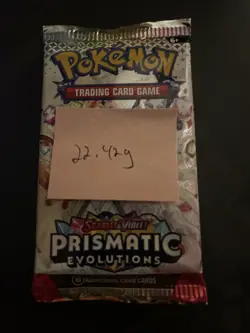 22.42g VERY HEAVY Prismatic Evolutions Pokemon Sealed Booster Pack New - Image 4