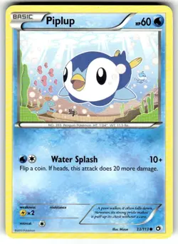 Pokemon TCG Piplup 33/113 Common NM Legendary Treasures - Image 1