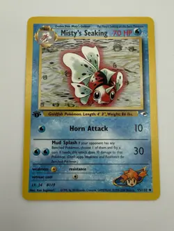 1st Edition Misty's Seaking 55/132 - Gym Heroes - Uncommon - Pokemon - NM - Image 1
