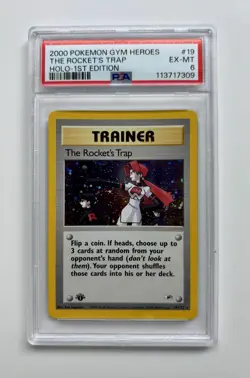 Pokemon The Rocket's Trap Gym Heroes 1st Edition Holo Rare #19 PSA 6 EX-MT - Image 1
