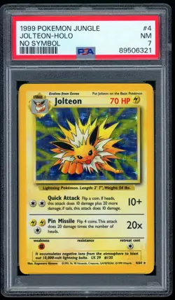 1999 Pokemon No Symbol - Jungle 4/64 Jolteon Holo PSA NM 7 - Image 1