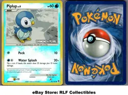 2007 Pokemon, Diamond & Pearl BK Promos, #93/130 Piplup, Reverse Holo Common - Image 1