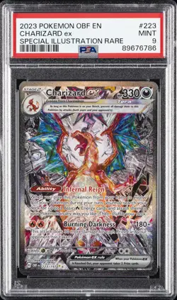 2023 POKEMON OBF EN-OBSIDIAN FLAMES SPECIAL ILLUSTRATION RARE CHARIZARD EX PSA 9 - Image 1