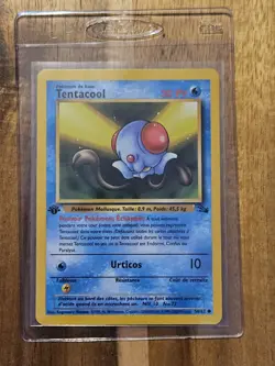 1999 Pokemon Fossil 1st Edition French Tentacool #56/62 Fossil Set NM/Excellent - Image 1