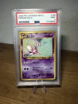 PSA 9 POKEMON TCG ESPEON HOLO #196 JAPANESE NEO 2 2000 - Image 1