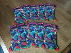 Lot of 10 - Pokemon Phantasmal Flames Sleeved Booster Packs - Image 1