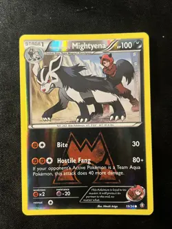 Pokemon TCG - Team Magma’s Mightyena 19/34 - Reverse Holo Rare! XY Double Crisis - Image 1