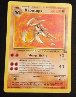 Kabutops 24/62 Fossil Regular Rare Pokemon TCG MP - Image 1