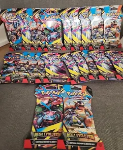 22x Pokemon Cards - Mega Evolution - SLEEVED BOOSTER PACKS New Sealed - Image 1