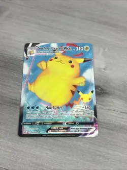 Surfing Pikachu Vmax 009/025 Celebrations NM Full Art Ultra Rare Pokemon Card - Image 1