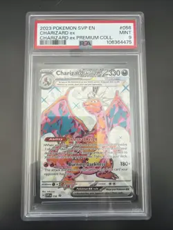 2023 PSA 9 Pokemon SVP Charizard ex 056 FA Black Star Promo Premium Coll Card - Image 1