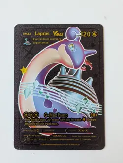 Lapras VMAX HP320 Premium Black Foil Fan Art Textured Collector Pokemon Card - Image 1