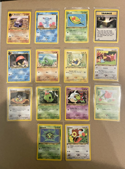Pokemon TCG Neo Genesis First Edition - Lot of 14 Cards (wooper, kabuto, Mareep) - Image 1