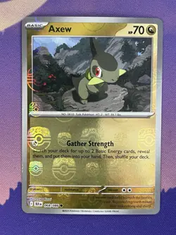 Axew 2025 Pokemon Black Bolt 068/086 Common Poke Ball Pattern Holo - Image 1