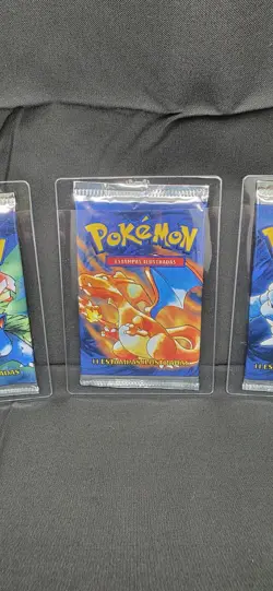 1999 Pokemon TCG Base Set Unlimited 3 Sealed Packs- (RARE PORTUGUESE ART SET)!!! - Image 4