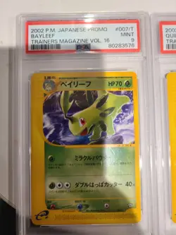 PSA 9 Mint Bayleef Quilava Croconaw Trainers Magazine T Vol 16 Promo Pokemon - Image 2