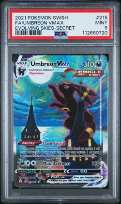 2021 POKEMON SWORD & SHIELD EVOLVING SKIES SECRET FULL ART/UMBREON VMAX PSA 9 - Image 1