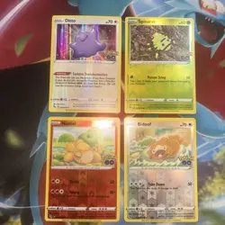 LOT of 4! Pokemon Go Peelable Numel, Spinarak, Bidoof (Ditto) & Peeled Ditto NM - Image 1