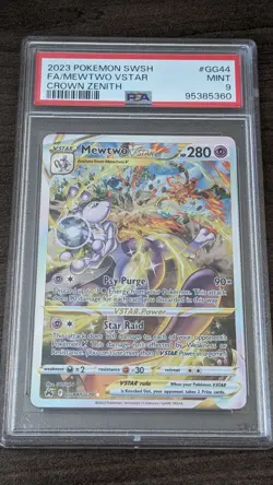 MEWTWO V STAR 2023 Pokemon #GG44/GG70 PSA 9 MINT Crown Zenith FULL ART Graded - Image 1