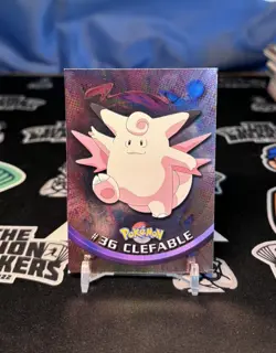 1999 topps Pokemon TV Animation Edition Series 1 Foil #36 Clefable - Image 1