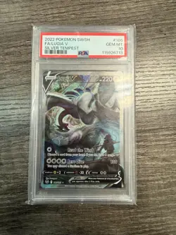 Pokemon TCG SWSH Silver Tempest Lugia v Alt Art Card PSA 10 Gem Mint 186/195 - Image 1