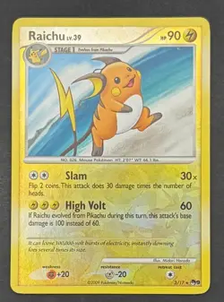 Pokemon Card Raichu 3/17 Cracked Ice Reverse Holo POP Series 9 - Lightly Played - Image 1