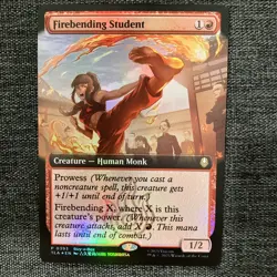 Magic The Gathering Avatar "Firebending Student" 0393 FOIL EXTENDED RARE NM - Image 1
