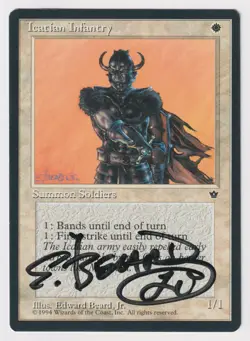 Signed Icatian Infantry LP Fallen Empires Artist Edward P. Beard, Jr. MTG Magic! - Image 1