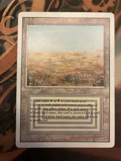 MTG Magic the Gathering Revised Dual Land SCRUBLAND read description - Image 1