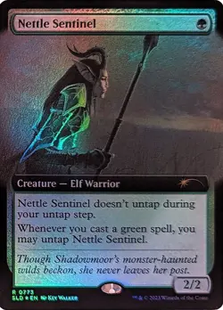 Nettle Sentinel - Foil Extended Art Secret Lair NM MTG - Image 1