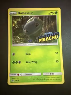 Detective Pikachu Bulbasaur Pokemon TCG Sun & Moon Promo Holo Card SM198 NM - Image 1