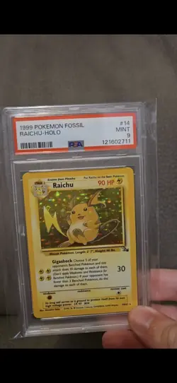 Raichu 1999 Fossil Pokemon Holo PSA 9 Mint - Image 1