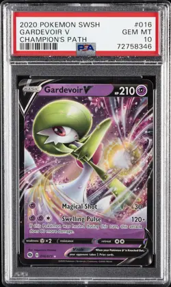 2020 POKEMON SWORD & SHIELD CHAMP'S PATH #016 GARDEVOIR V PSA 10 - Image 1