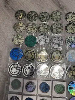 Pokemon TCG Coin Lot - 82 Official Coins, Holo, Gold, Eeveelutions, Rare Art - Image 2