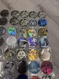 Pokemon TCG Coin Lot - 82 Official Coins, Holo, Gold, Eeveelutions, Rare Art - Image 3