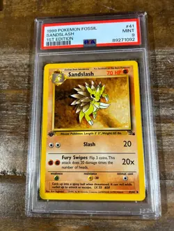 Pokemon 1999 Fossil SANDSLASH 1st Edition #41 PSA 9 Mint RARE - Image 1