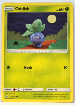 Pokemon TCG - Oddish - Unbroken Bonds 6/214 -NM - Asako Ito Crocheted Art - Image 1