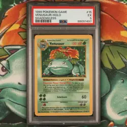 1999 Pokemon TCG Venusaur Holo Rare Shadowless Base Set 15/102 PSA 5 - Image 1