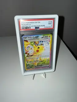 2024 POKEMON SURGING SPARKS #238 PIKACHU ex SIR PSA 9 with WHITE SLAB GUARD - Image 1