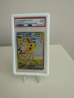 2024 POKEMON SURGING SPARKS #238 PIKACHU ex SIR PSA 9 with WHITE SLAB GUARD - Image 2
