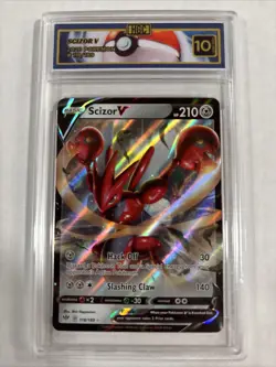 2020 Pokemon Scizor V #118 HGC 10 Gold Label (sb3) - Image 1