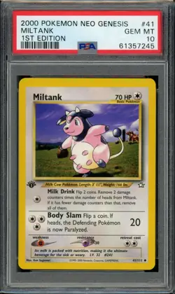 PSA 10 Miltank 41/111 Neo Genesis 1st Edition 2000 Pokemon - Image 1