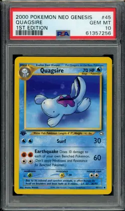 PSA 10 Quagsire 45/111 Neo Genesis 1st Edition 2000 Pokemon - Image 1